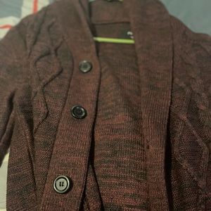 Burgundy comfort button jacket